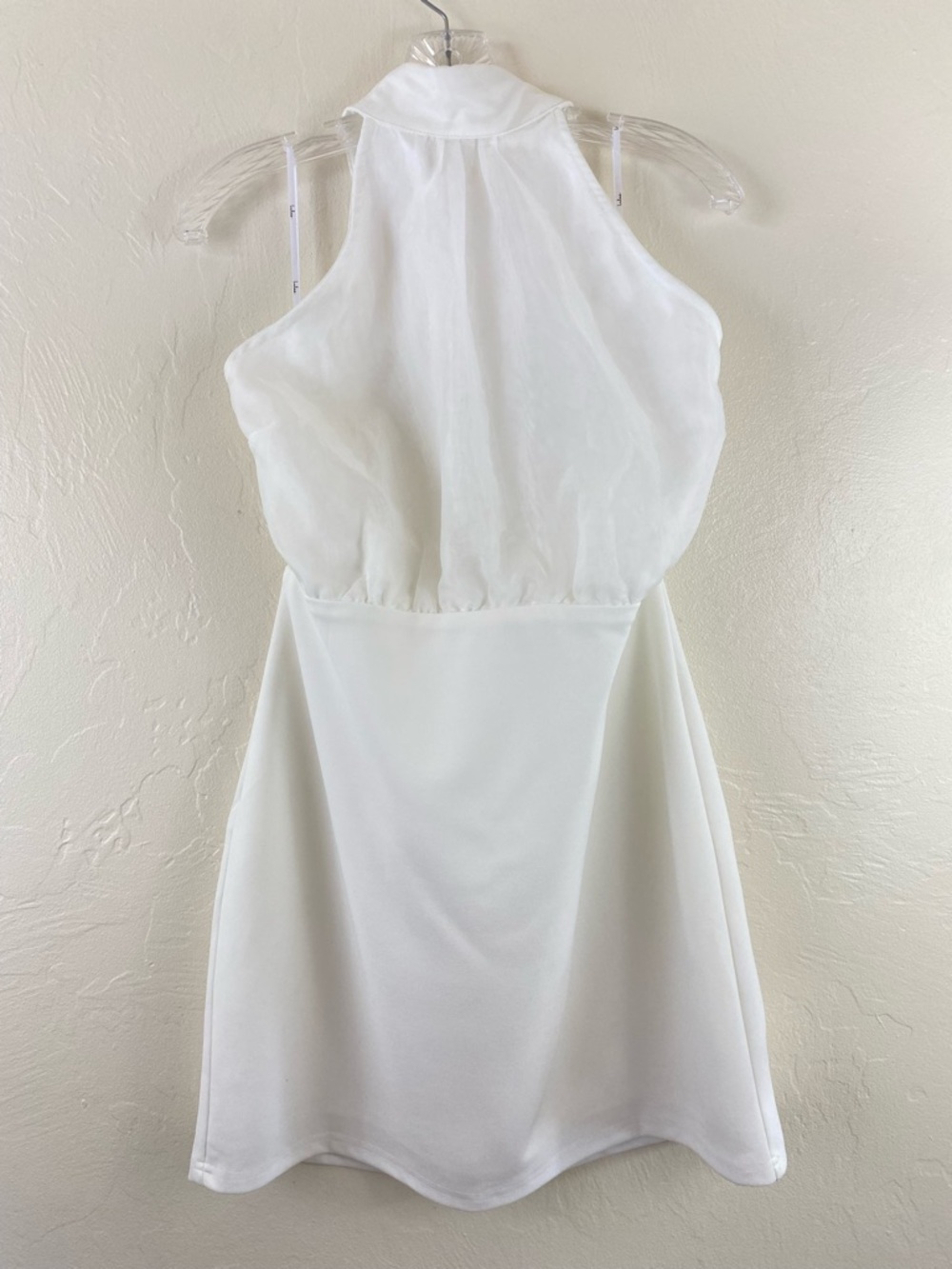 Lulu’s Size XL White Halter Tie-up Sleeveless Formfitting Short Mini Dress